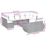  Vrtni set od 10 dijelova s jastucima, crni poliratan | shoptok.hr