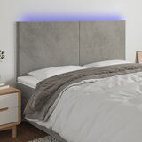 vidaXL LED uzglavlje svjetlosivo 180x5x118/128 cm baršunasto Cijene