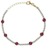 Victoria Cruz shine fuchsia gold narukvica sa swarovski kristalima ( a4667-21dp ) | ePonuda.com