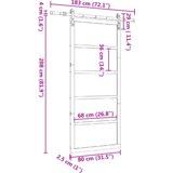 vidaXL Drsna vrata Rjava 80 x 208 cm Trdna borovina | Shoptok.si
