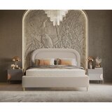 Maison de Rêve Bež oblazinjena zakonska postelja s prostorom za shranjevanje z letvenim dnom 180x200 cm Mija – | Shoptok.si