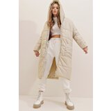Trend Alaçatı Stili Women's Stone Hooded Waterproof Oversize Long Down Coat | shoptok.hr