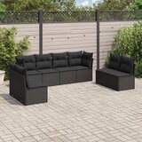  8-dijelni set vrtnih sofa od poliratana s jastucima crni Crna 62 x 62 x 69 cm | Shoptok.si