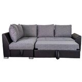Lesnina XXXL SEDEŽNA GARNITURA, gladka tkanina siva, črna | Shoptok.si