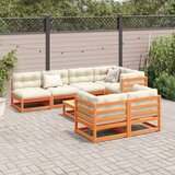  8-dijelni set vrtnih sofa s jastucima voštano smeđi od borovine | shoptok.hr