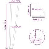  Noge za klubsko mizico 4 kosi bele 42 cm masivno jeklo, (22123830) | Shoptok.si