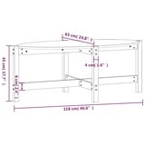  Stolić za kavu bijeli 118 x 63 x 45 cm od masivne borovine | shoptok.hr