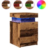 vidaXL Nočna omarica z LED starinski les 35x39x55 cm inženirski les | Shoptok.si