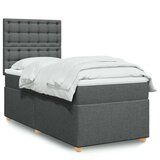 vidaXL Okvir kreveta s oprugama i madrac tamnosivi 80x200cm od tkanine | shoptok.hr