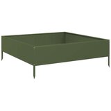 vidaXL Povišena vrtna gredica maslinastozeleni 100x100x33,5 cm čelik | shoptok.hr
