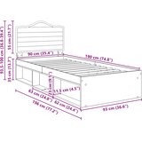  Krevetna konstrukcija Umjetnička hrastovina 90 x 190 cm | shoptok.hr