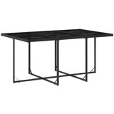  Vrtna garnitura - 11-dijelni vrtni blagovaonski set s jastucima poliratan crni - Crna i krem Stakl 10 | shoptok.hr