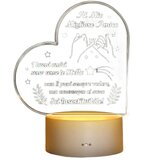 NIKCORP LED kipec Personalizirano darilo za prijatelja, svetleča nočna lučka, 7 barv, USB ali baterije, akril, 14,5x16,5 cm, (5000156477) Cene