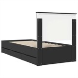  Konstrukcija postelje Črna 90 x 200 cm Inženirsko leseno, (5000121605) | Shoptok.si