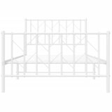  Metalni okvir kreveta s uzglavljem i podnožjem bijeli 100x190cm | Eponuda.com