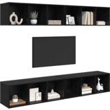 vidaXL TV Kabinet za Zid s policom 4 pcs Crni hrast 37 x 37 x 107.5 cm | shoptok.hr