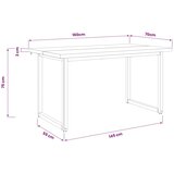  Kvadratni blagovaonski stol 160 x 70 x 75 cm Prirodna - Prirodno kava 160 x 70 x 75 cm Četvrtasto | shoptok.hr