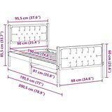  Konstrukcija postelje Taupe 90 x 190 cm Masivno borovo les, (5000084736) | Shoptok.si