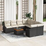 vidaXL 9-dijelni vrtni sofa set s jastucima crni poliratan akacija | shoptok.hr