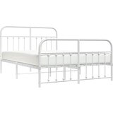  Metalni okvir kreveta uzglavlje i podnožje bijeli 135 x 190 cm | shoptok.hr