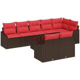  Set sofe 9 kom. Smeđa poliratan | shoptok.hr