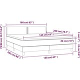  Krevet box spring s madracem LED tamnosivi 160x200 cm tkanina | shoptok.hr