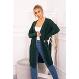Kesi Sweater Cardigan with braid weave green | shoptok.hr