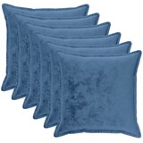  Presvlaka za jastuk 6 pcs HOUTEN Svjetloplava 55 x 55 cm Flanel Slike