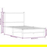 Metalni okvir kreveta s uzglavljem boja hrasta sonome 75x190 cm | shoptok.hr