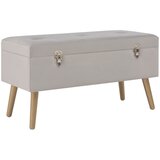 The Living Store Klop s prostorom za shranjevanje 80 cm siv žamet - Klop, (21493877) Cene