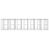 vidaXL Zunanji pasji boks pocinkano jeklo s streho 16,94 m² | Shoptok.si