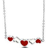IZMAEL Ogrlica CH-21131 - Srebrna / Rdeča | Shoptok.si