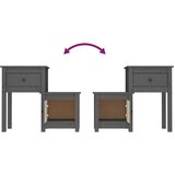 Noćni ormarići 2 kom sivi 79,5x38x65,5 cm od masivne borovine | Eponuda.com