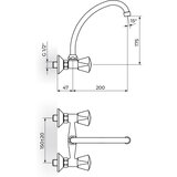 Rosan Klasik baterija za sudoperu – lavabo izliv 200mm – J K03120 | ePonuda.com