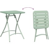 vidaXL Sklopivi Vrtni Stol Svijetla Zelena 55x55x73 cm Čelik | shoptok.hr