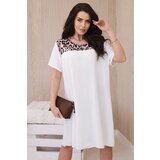 Kesi Włoski Włoski Dress with an animal motif ecru | shoptok.hr