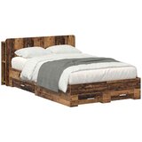  Okvir kreveta s pohranom s ladicama Staro drvo 120 x 190 cm | shoptok.hr