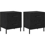  Noćni ormar s ladicama 2 pcs Crni hrast 40 x 35 x 47.5 cm | shoptok.hr