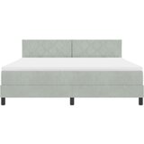 vidaXL Postelja Box Spring z Blazino Svetlo Siva Super Kralj Žamet | Shoptok.si