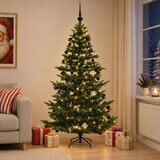  Umjetno božićno drvce s kuglicom 240 cm 300 LED lampica - Zelena 240 cm s LED-ima i crnim lopticama | shoptok.hr