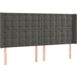 The Living Store vzglavje z ušesi temno sivo 183x16x118/128 cm žamet - vzglavje, (21418800) | Shoptok.si