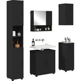 vidaXL Set namještaja za kupaonicu Zidne 5 pcs Crna 61 x 35 x 64 cm | shoptok.hr