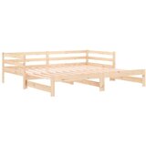  Izvlečna dnevna postelja 2x(90x190) cm trdna borovina, (20725325) | Shoptok.si