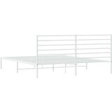 Metalni okvir za krevet s uzglavljem bijeli 193x203 cm | shoptok.hr