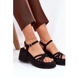 Boto Platform And Wedge Sandals Made Of Eco Suede Black Nendal | Shoptok.si