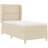  Krevet s opruga kutije s uzglavljem Krema 190 x 90 cm tkanina | shoptok.hr