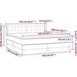  Box spring postelja z vzmetnico temno siva 160x200 cm žamet, (20790224) | Shoptok.si
