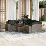 vidaXL 9-dijelni set vrtnih sofa od poliratana s jastucima sivi | shoptok.hr