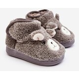 Kesi Children's insulated slippers with teddy bear, grey Eberra Cene