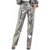 Guess - - Srebrne ženske pantalone od eko kože Cene